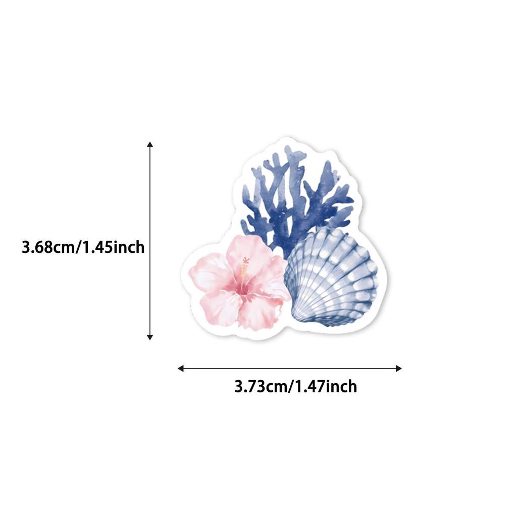 100 PVC Marine Life Graffiti Stickers for DIY Phone Cases and Notebooks