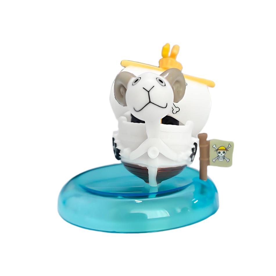 One Piece blind box 1-8pcs Anime Ship Figure Luffy Model Toy kawayi Mini Boat Pirate Ship Navy Going Merry Boat  Assembled Model