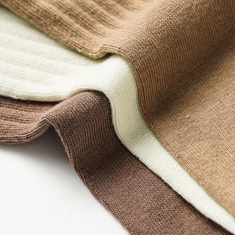 Women Solid Color Mid-tube Socks Vertical Striped Versatile Autumn and Winter Socks Boneless Pile Socks Sports Socks for Women