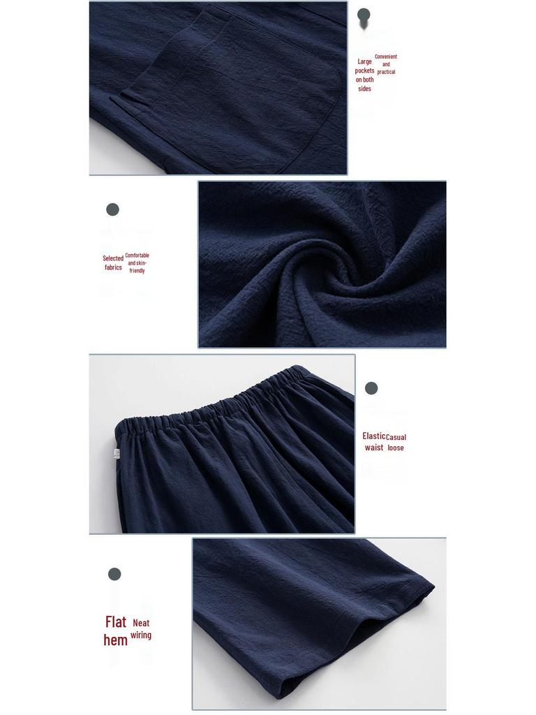 Herren Langarm Baumwolle & Leinen Tang-Anzug: Zweiteiliges Set im chinesischen Retro-Stil mit Froschknöpfen für Herbst und Frühling