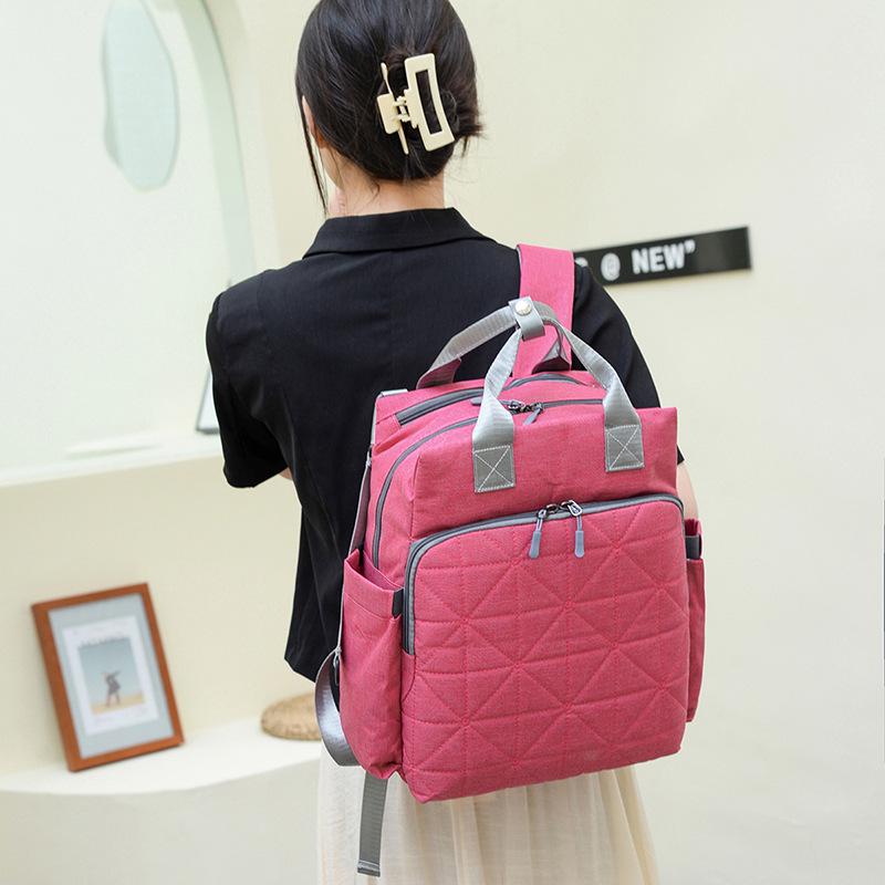 Doppelschulter-Großraum-Einfarbig-Multifunktionale Mama-Tasche mit isolierter Aufbewahrung für Milchflaschen.