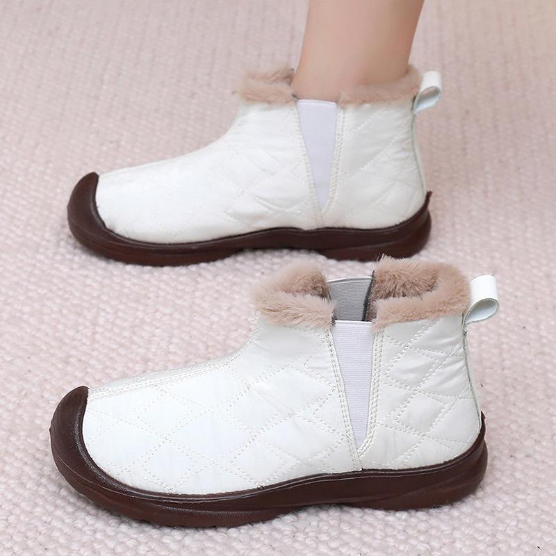 Shoes women's cotton shoes women's 2025 winter new middle help waterproof and cold-proof velvet warm and windproof mother shoes one pedal