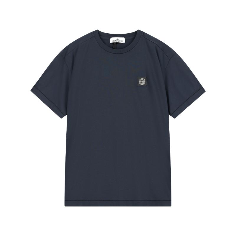 STONE ISLAND Мужская футболка с круглым вырезом и короткими рукавами, украшенная значком L1S152100027S0013-V0020 S