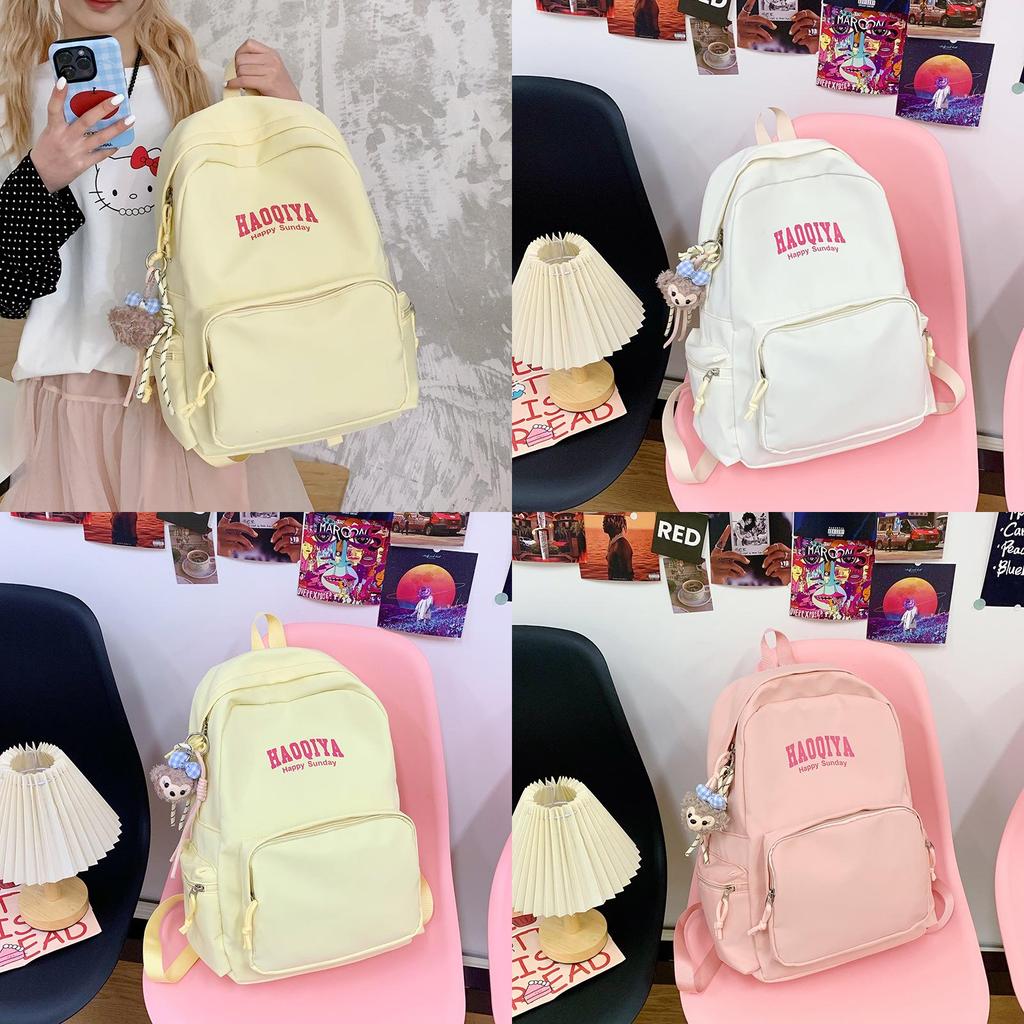 Casual Travel Nylon Backpack For College Students With Cushion Straps For School Use