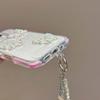 Für iPhone 16 Pro Hülle Glitzer Strassstein Dekor Schmetterling TPU + PC Handyhülle mit Perlenband