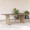 VidaXL Garden Table with Beige Glass Top Braided Resin, Outdoor Table, Garden Dining Table, Furniture 365605