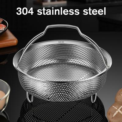 Stainless Steel Food Steamer Basket with Handle Steaming Grid Drain Drainer Vegetable Veggie Steamer Rack for Pot