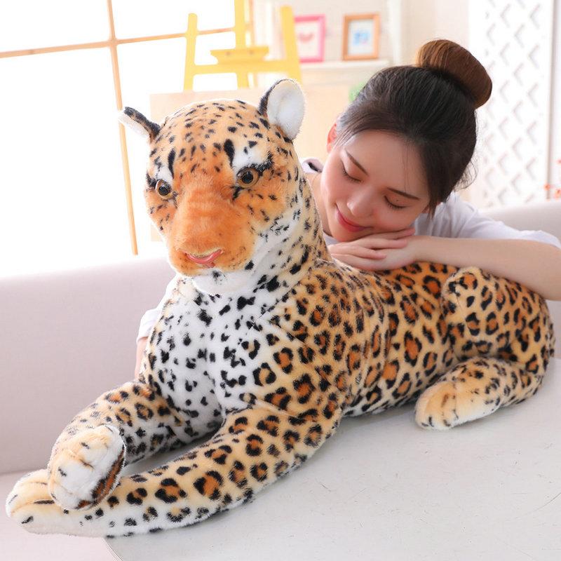 Hot Forest King Multisizes Simulation Stuffed Wild Animal Cheetah Plush Black Panther Leopard Gentle Playthings Home Decoration Present