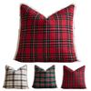 Christmas Plaid Throw Pillow Covers 18x18 Inch Vintage Farmhouse Winter Square Cushion Case for Living Room Couch Sofa Bed