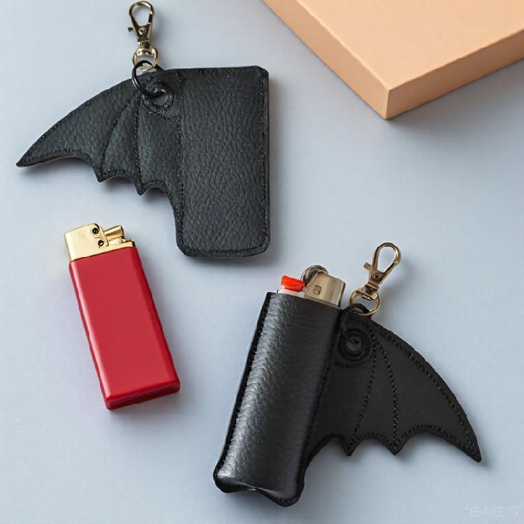 Modern Bat Patterned Case Wear Resistant PU Construction Protective Sleeve With Keychain Loop