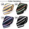 [Michiko London] Brand Necktie, Made in Japan, Silk, Regimental Stripe, Multi-Stripe, Jacquard Weave, Business, Regular Size (A: Yellow)