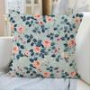 Spring Floral Linen Throw Pillow Cover for Sofa or Living Room