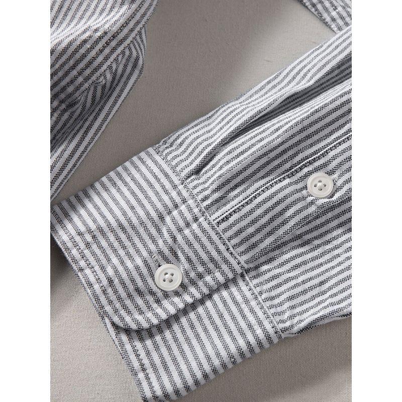 Trendy Spring & Fall Long Sleeves Heart Embroider Casual Stripes Shirt