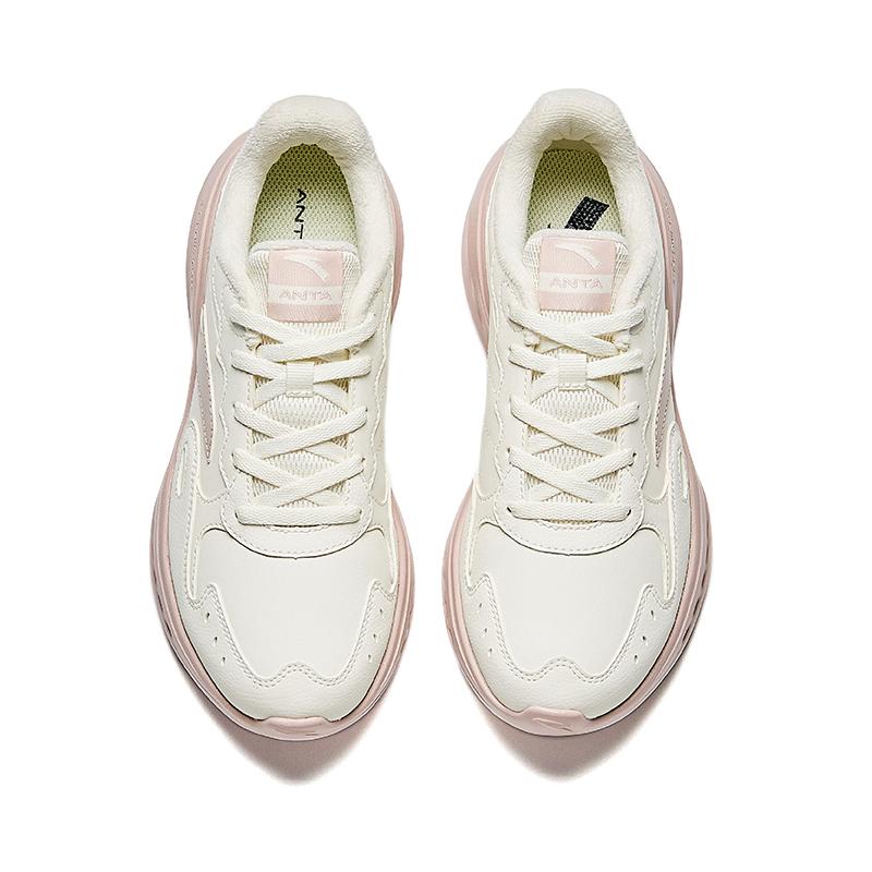 Anta Minimalist Comfortable Fleece Lined Non-Slip Warm Low-Top Casual Running Shoes Women sneaker White Pink 922445571-10