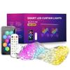 Smart LED String Curtain Lights with App-Controlled Custom Patterns and Text