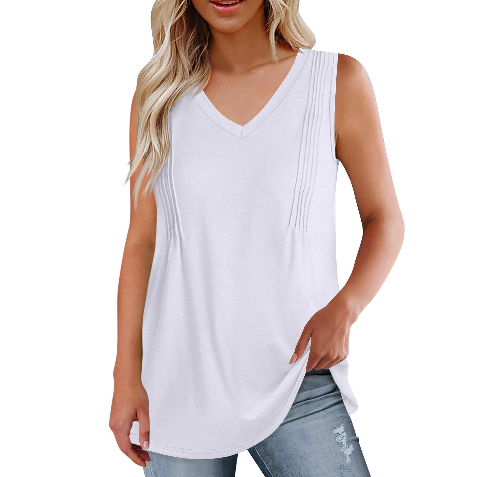 

Женские модные майки, свободные топы, рубашки, повседневные летние туники с v-образным вырезом, свободные футболки, однотонные топы XL белый