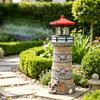 Garden Solar Sea Tower Figure with Ocean Theme Body and Lighted Top for Outdoor Yard Display Piece Space Area, Approx. 10.63 In Tall