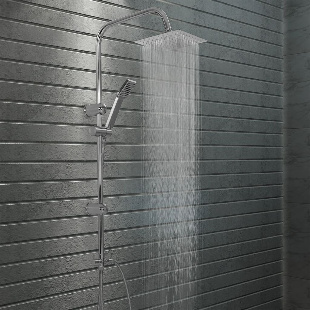 Vidaxl Duschset mit Regendusche und Handbrause, Edelstahl