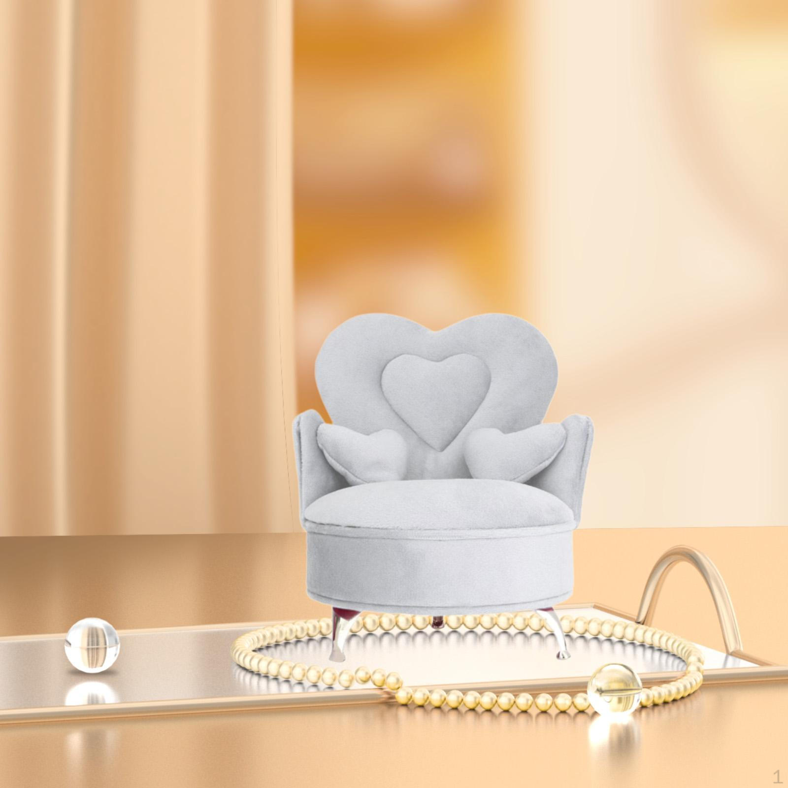 

Диван Шкатулка для коштовностей Кушетка з кришкою Тримач для дрібничок Органайзер для розміру 1/6 Mini білий