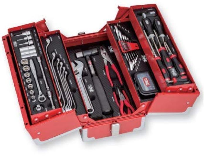 

TONE Tool Set TSAT330SV Drive 9.5mm (38 ) Silver Contents 74 points