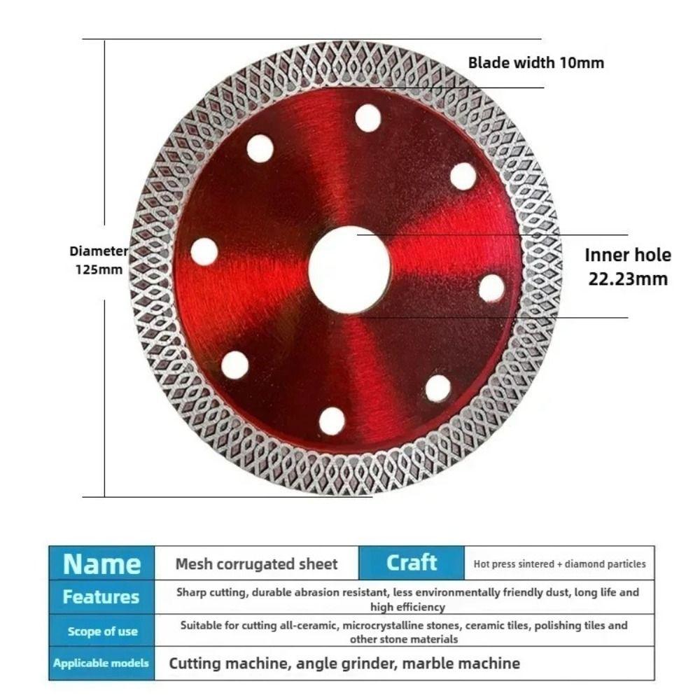 New 105/115/125MM Diamond Saw Red High Hardness Granite Marble Cutting Cutting Disc Marble