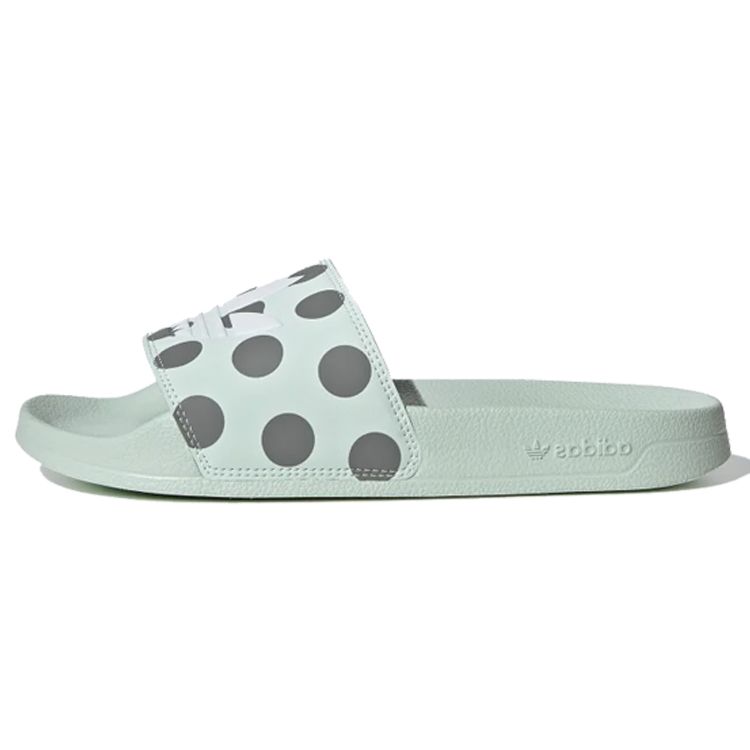 

Adidas Adilette Slides Dash Green Polka Женские кроссовки Cloud-White Grey-Three FU9150