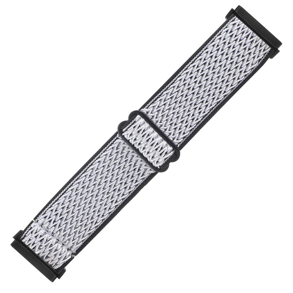 For Fitbit Versa 4/Sense 2 Stretchy Nylon Watch Band Wave Pattern Elastic Braided Replacement Strap