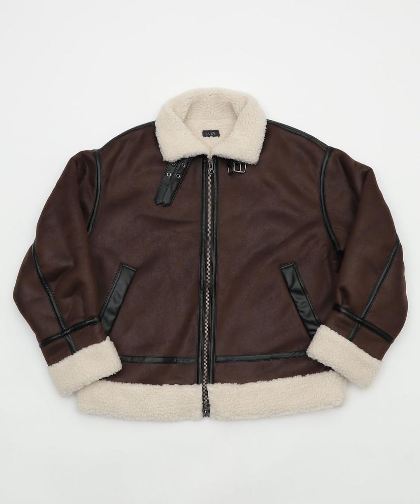 WEGO Cold Korean Loose Street Size Brown Men's B-3 Jacket, Unisex, Outerwear, Weather, Blouson, Boa, Style, Fall/Winter, Fit, Style, Gift, M,