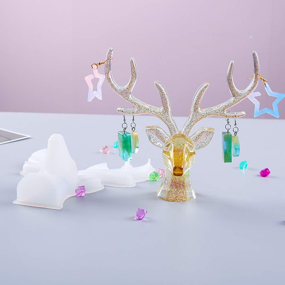 2pieces Christmas Antler Silicone Mold DIY Epoxy Gel Mold For Creative Ornaments Silicone Molds