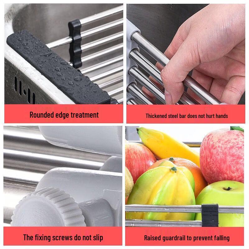 304 Stainless Steel Retractable Kitchen Sink Drain Basket