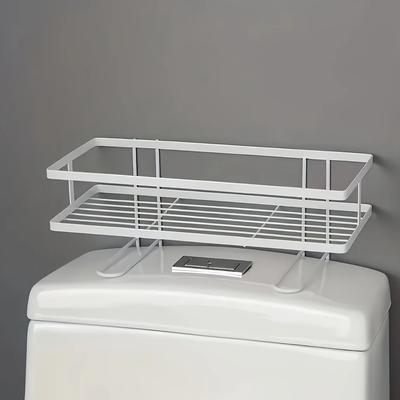Non Perforated Bathroom Toilet Shelf Organizer Iron Bracket Shelves Floor Mount Bathroom Miscellaneous Storage Rack Accessories