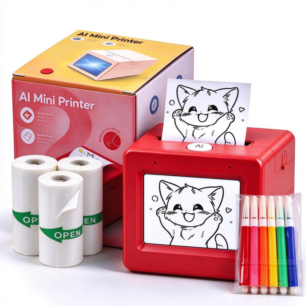 2.8-inch AI Smart Voice Mini Thermal Printer for Kids