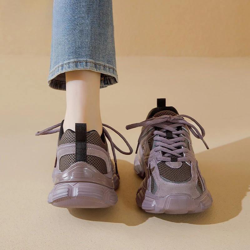 Sneakers High On Platform Mesh Breathable Athletic Shoes for Women Sports Woman Footwear Walking Y2k Fashion Original Sale A H