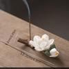 Ceramics Pear Blossoms Incense Holder Chinese Style White Flower Shape Incense Stick Stand For Home Desktop Decor
