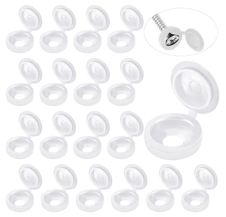 White Hinged Plastic Screw Cap Cover Fold Snap Protective Cap Button For Car Furniture Decorative Nuts Cover Bolts Hardware