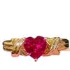 Xiaohongshu Vintage Gossip Girl Red Heart Zircon Diamond Luxury Ring for Women