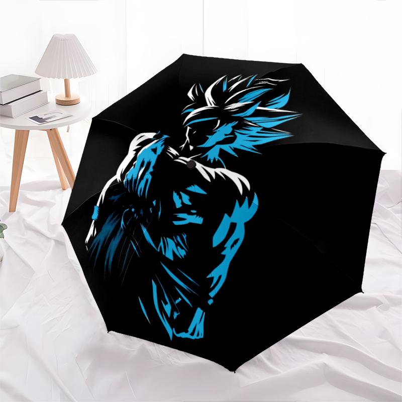 Vzor Goku Dragon Ball, automatický skládací deštník, přenosný a skládací design, 8 žeber, vánoční nebo narozeninový dárek.