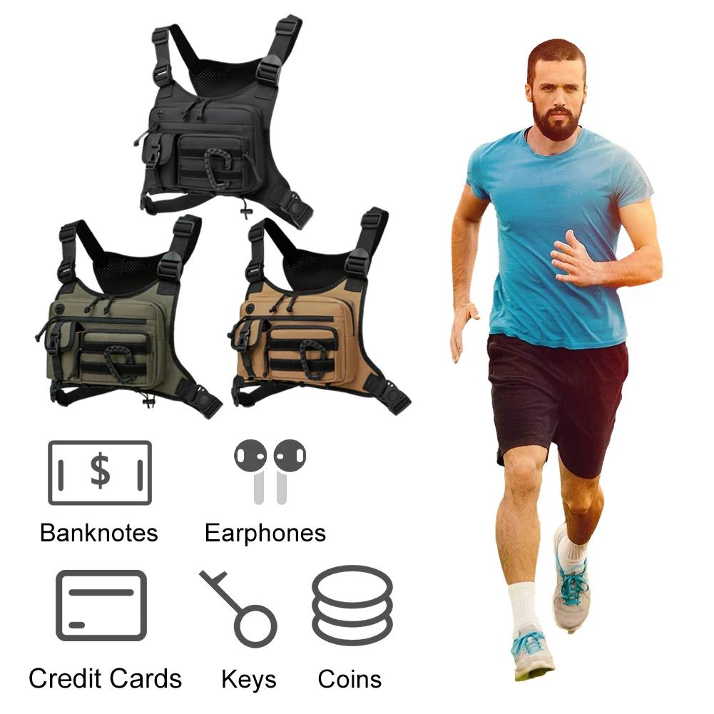 Fishing Vest Bag Men's Utility Tool Chest Bags Waist Pack Outdoor Mountaineering Camping Hiking Hunting Backpack Front Rig Pouch