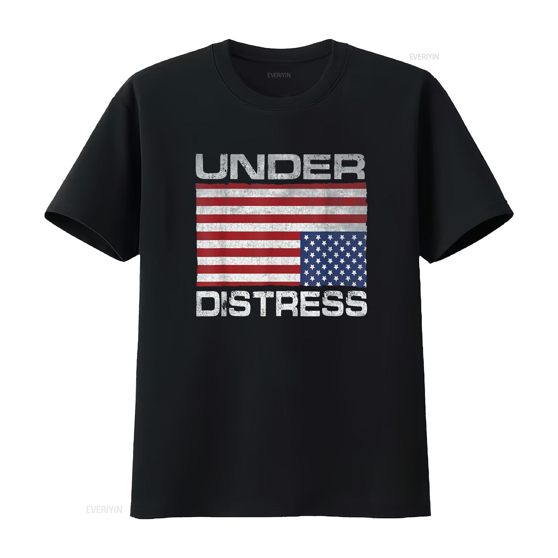 

Under Distress Tattered Upside Down American Flag T Shirt vintage Washed Comfortable fashion Unisex Soft streetwear Breathable 4XL