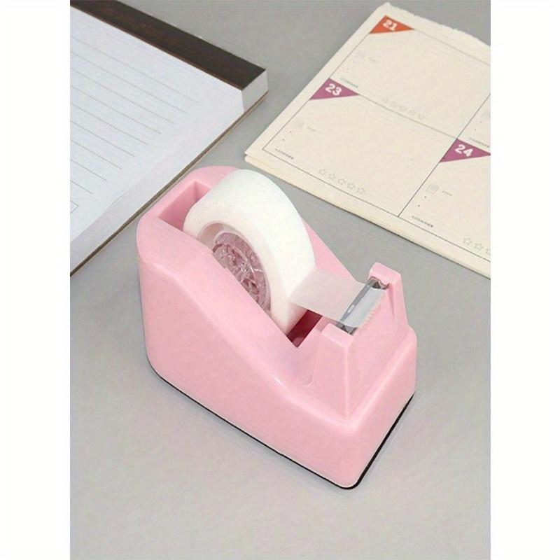 

1pc Small Desk-Mounted Colorful Creative Tape Dispenser, Office Supplies Back To School one-size розовый