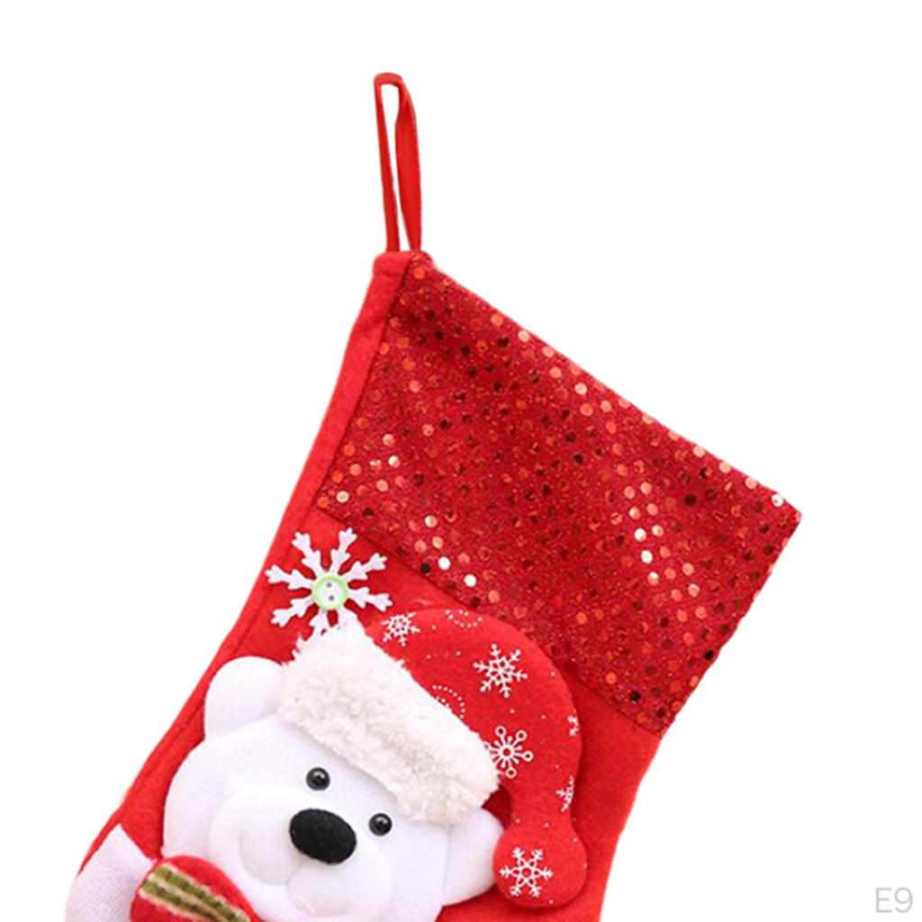 Embroidered Sequin Christmas Stocking Decorative Pendant Ornament