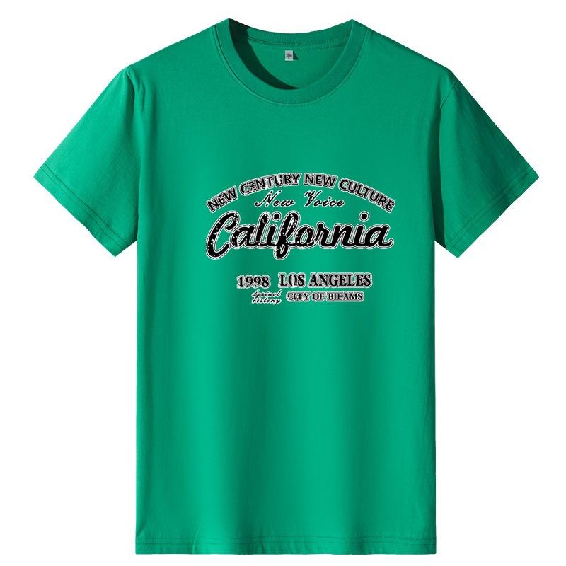 Short-sleeved T-shirt Men And Women Couples Summer Loose Cotton Body Shirt Round Neck Letters Simple Loose Tops