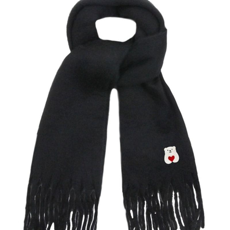 

GRAVER [BAG&ACC] Polar Bear Embroidered Bold Muffler_Black BLACK