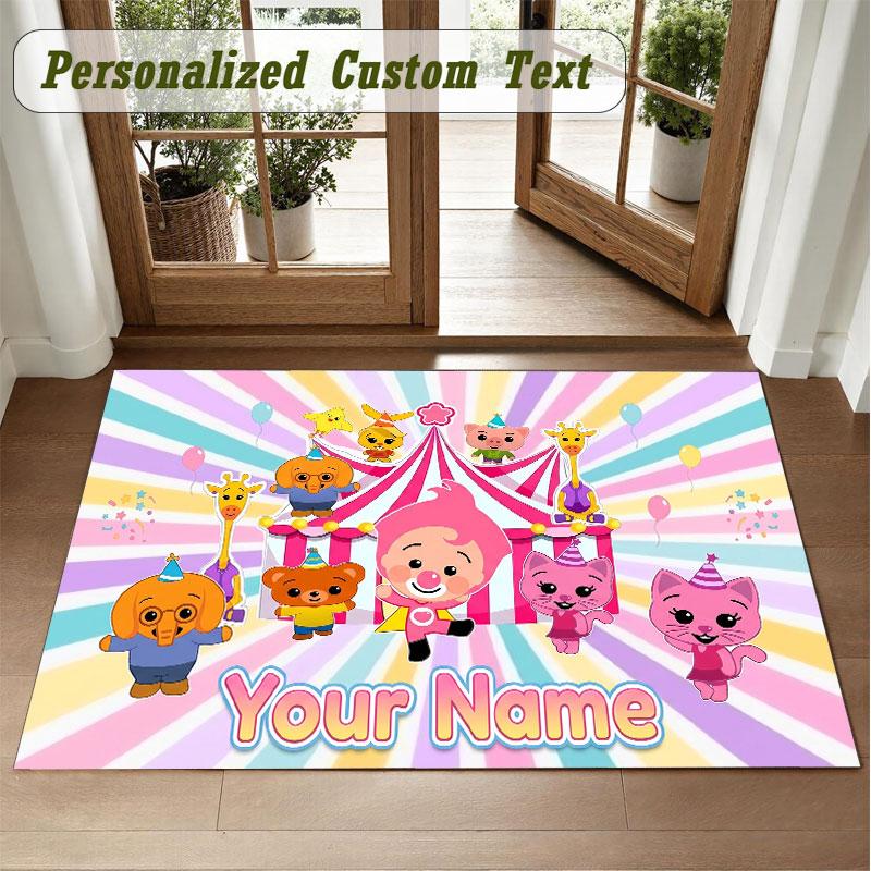 Crystal Velvet Square Rug Custom NameEl Payaso Plim Plim Pattern Non Slip Home Floor Decor Rug
