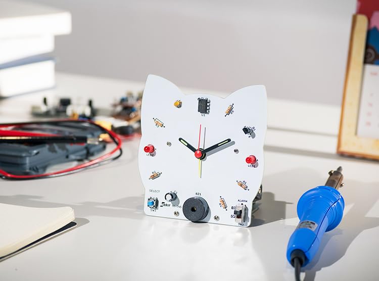 ELEKIT Melody Clock 2 Alarm Clock Soldering Kit Cat-shaped TK-745