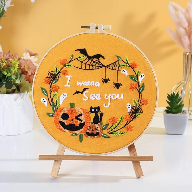 Embroidery Stitches Practice Embroidery Kits for Beginner with Halloween Pattern