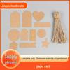 Blank Kraft Paper & White Card Hang Tags with Black Rope for Handwritten Decoration