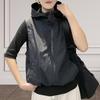Cárdigan con capucha y cierre de cremallera para mujer, sin mangas, con cordón ajustable en el dobladillo, de color liso, holgado, con protección solar, informal, para deportes, vida diaria, chaleco de excursión