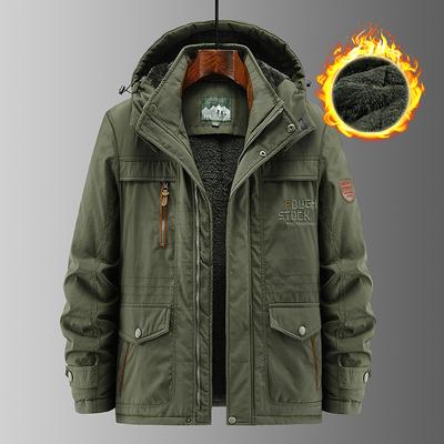 Veste d'hiver en polaire épaisse rembourrée en coton pour homme, veste d'alpinisme coupe-vent d'extérieur, veste d'outillage