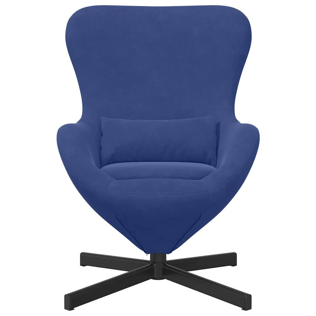 Egg Chair Police Blue 63 x 73 x 90 cm Velvet